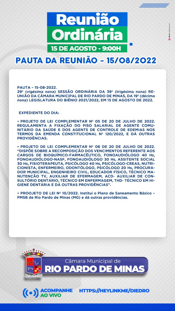 30ª Ordinária da 1ª Sessão Legislativa da 19ª Legislatura 