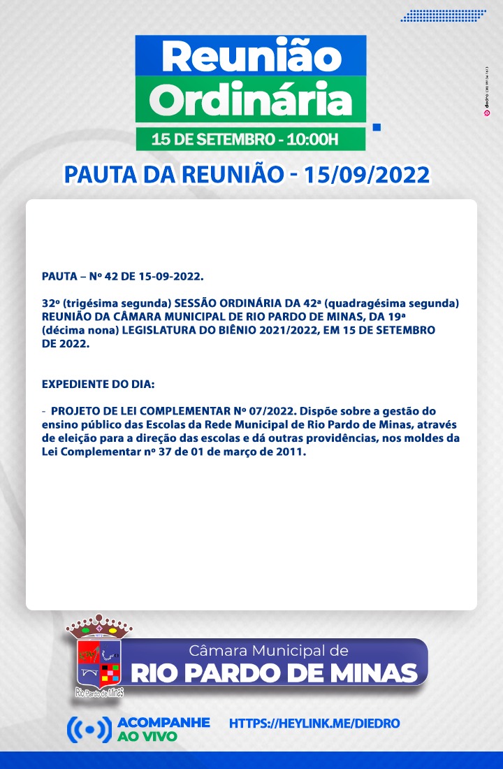 32ª Ordinária da 1ª Sessão Legislativa da 19ª Legislatura